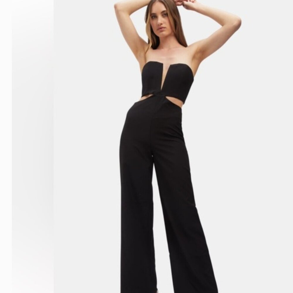 🔥🔥 REDUCED!!🔥🔥 OBO Bardot Ambiance Cut Black Strapless Jumpsuit